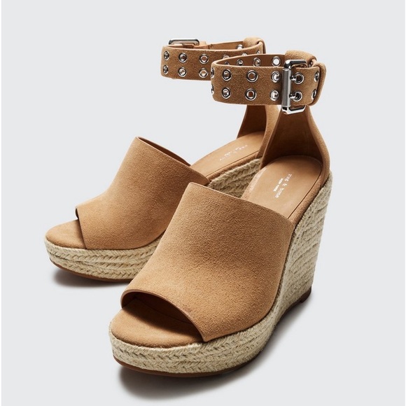 Rag & Bone Anteros Espadrille Wedge Suede Heeled Sandal Size EU 38.5 / 8.5 US - Picture 2 of 12